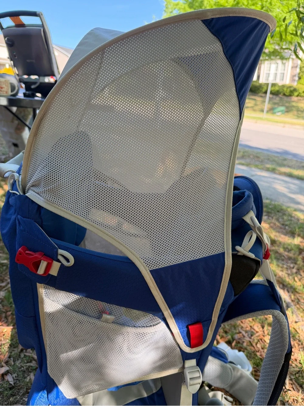OSPREY Blue Child Carrier Backpack with Black Carry Poco Bag